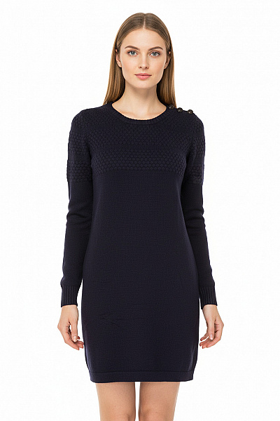 SAMSOE Šaty Vlněné Modré Vel. S