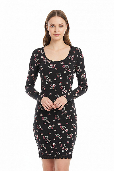  Šaty S Květinovým Potiskem Černé Pepe Jeans Vel. XS