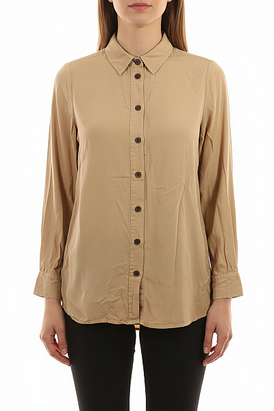 OPUS Dámská Lyocellová Košile Béžová Ležérní Dlouhý Rukáv Vel. L