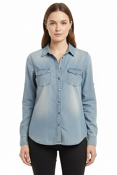 Riflová Dámská Košile Modrá MANGO Vel. M