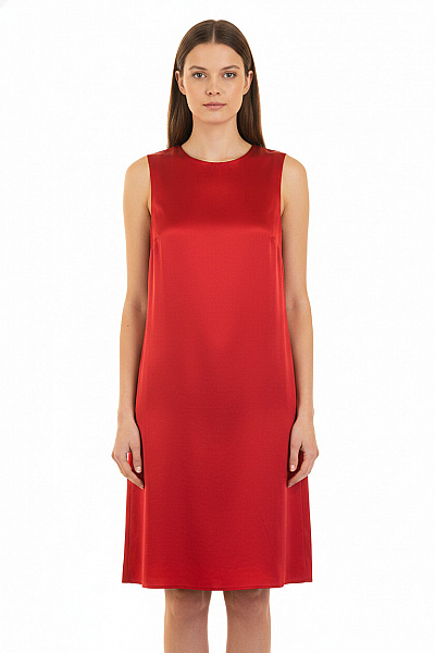 MANGO Dámské červené Saténové Letní šaty Jednoduché Velikost S