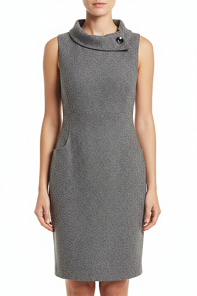 Hobbs  Šaty Pletené Vlněné Šedé