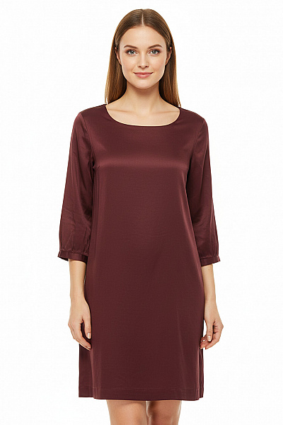 InWear Dámské Vínové šaty Tunikové Rovné Krátké Letní Jednoduché Vel. 40