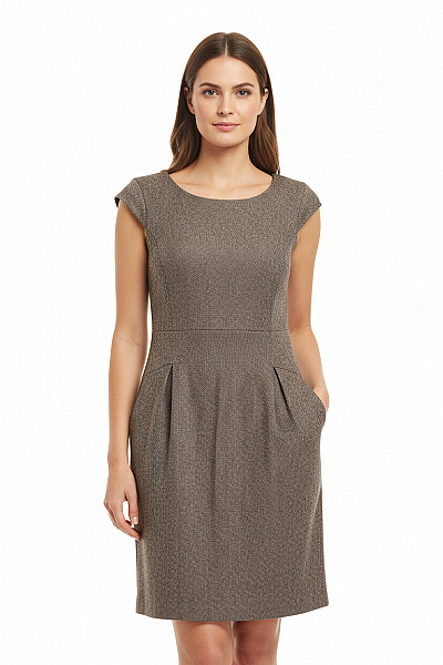 Hobbs  Šaty Pletené Vlněné Šedé