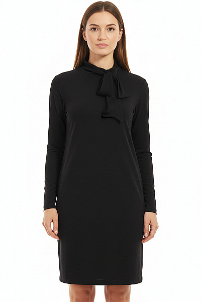 By Malene Birger Dámské černé šaty S Dlouhým Rukávem A Stojáčkem Velikost M