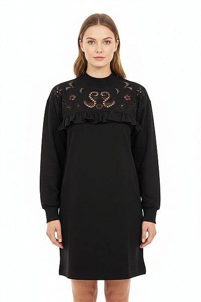  Mikinové Šaty Černé River Island Second Hand Vel. S