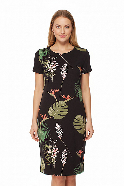  Šaty S Květinovým Potiskem Černé ONLY Second Hand Vel. S