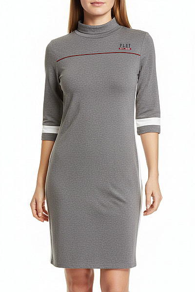 ONLY Šedé Dámské Mikinové šaty Se Stojáčkem A 3/4 Rukávem Velikost M