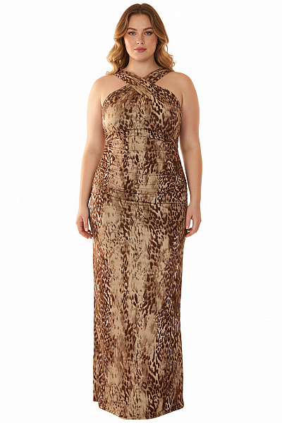 MANGO Dámské Letní šaty Maxi Zvířecí Vzor Elegantní Vel. XL