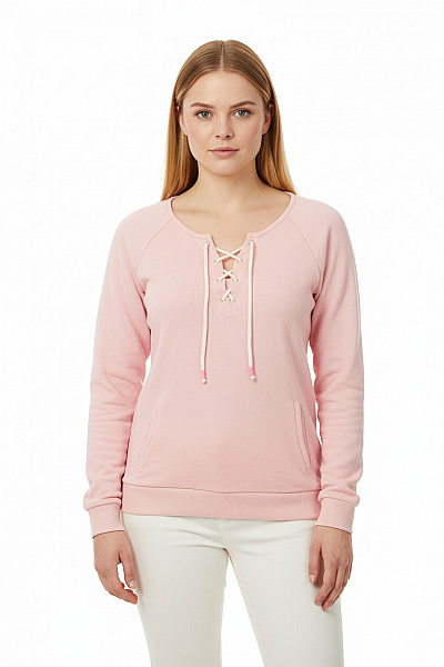 Esprit Dámská Růžová Mikina Přes Hlavu S Dlouhým Rukávem šněrování Klokaní Kapsa Velikost XL