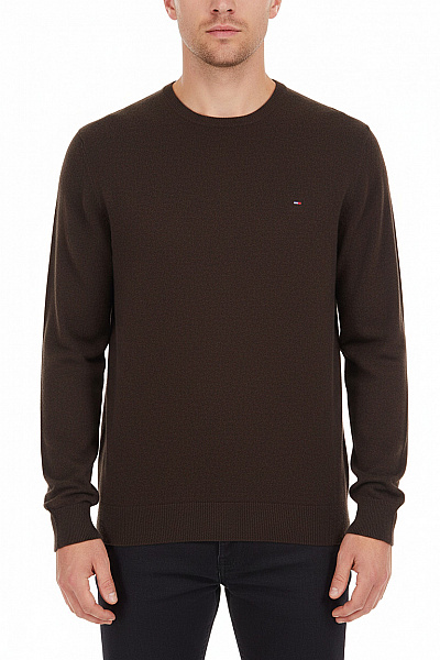 Pánský Pulovr Vlněný Hnědý TOMMY HILFIGER Vel. XL