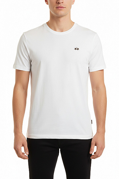 Jednoduché Pánské Tričko Bílé La Martina Vel. L