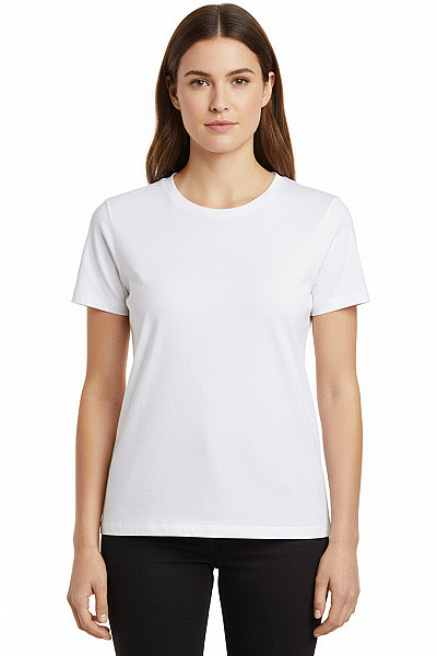 Hugo Boss Dámské Bílé Basic Tričko S Krátkým Rukávem A Kulatým Výstřihem Velikost L