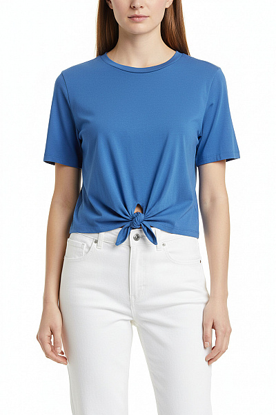 Jednoduché Dámské Tričko Modré RICH&ROYAL Vel. M