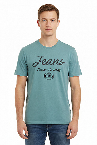 Pánské Tričko S Potiskem Modré Carrera Vel. M
