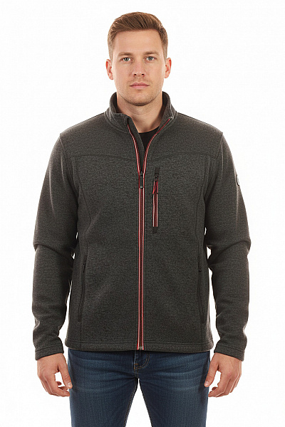 POLARINO Pánská Tmavě šedá Mikina Na Zip Sportovní Outdoor Hřejivá Velikost 56/58