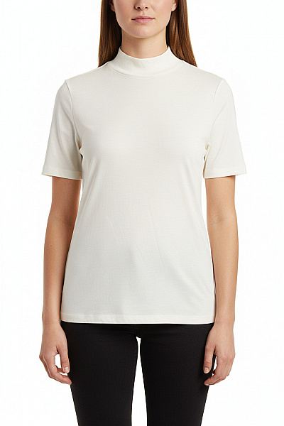 Brookshire Dámské Bavlněné Tričko Basic S Rolákem Krémové Jednobarevné Slim Fit Velikost XL