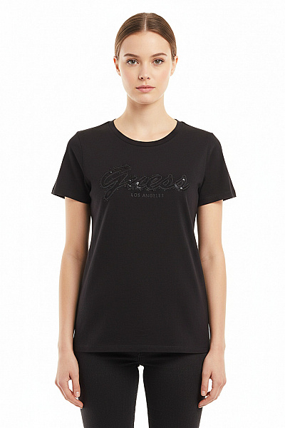 Guess Dámské Tričko S Potiskem Černé Second Hand Vel. S