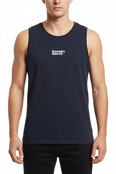 SUPERDRY Tílko Tmavě Modré Sportovní Basic S Nápisem Vel. 2XL