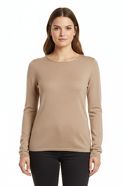 Dámský Svetr Meriný Béžový Vel. XL