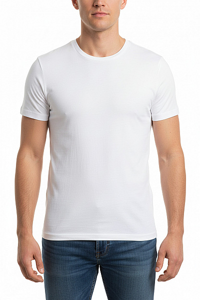 Hugo Boss Pánské Bílé Tričko Basic S Krátkým Rukávem A Kulatým Výstřihem Vel. L