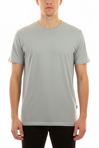 STITCH&SOUL Pánské Basic Tričko S Krátkým Rukávem Světle šedé Jednobarevné Vel. M