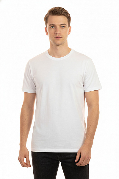 STITCH&SOUL Pánské Tričko Bílé Basic Krátký Rukáv Kulatý Výstřih Vel. M