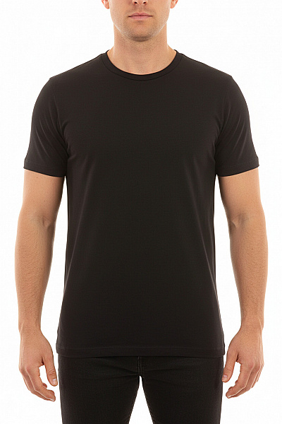 LAWRENCE GREY Pánské Tričko černé Basic S Krátkým Rukávem A Kulatým Výstřihem Vel. L