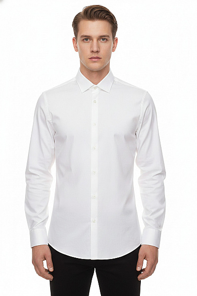 Hugo Boss Pánská Košile S Dlouhým Rukávem Elegantní Business Bílá Vel. 39