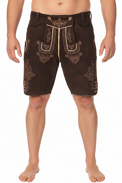 Trachtenmanufaktur Pánské Kraťasy Kožené Hnědé Vel. 52