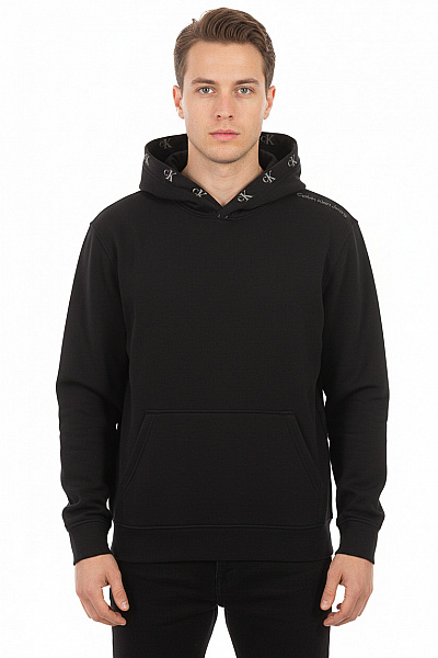 Calvin Klein Pánská černá Mikina S Kapucí A Klokaní Kapsou Streetwear Velikost L