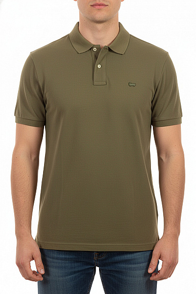 Woolrich Pánské Bavlněné Khaki Polo Tričko S Krátkým Rukávem A Výšivkou Vel. XL