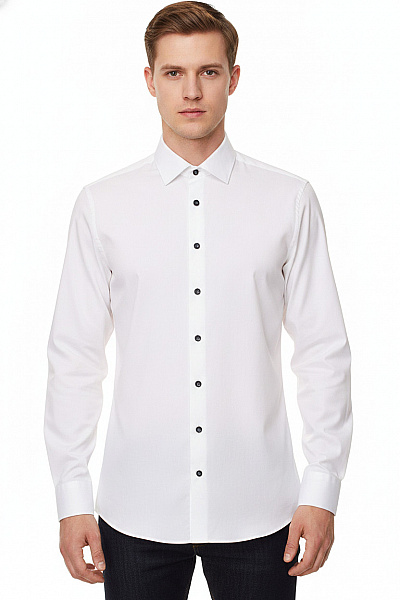 OLYMP Pánská Bílá Košile Slim Fit Elegantní Business Nemačkavá Vel. 38-15