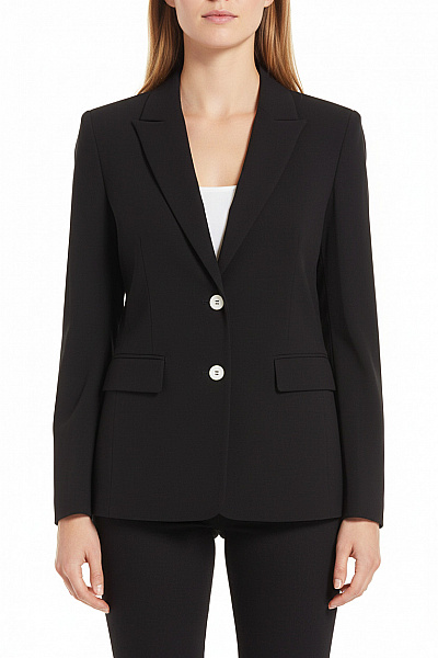 White Label Dámské černé Společenské Sako Elegantní Vypasované Dvouřadé Na Běžné Nošení Vel. 42