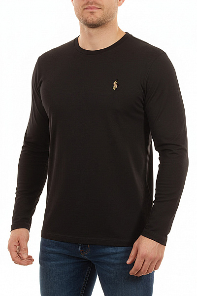 U.S.POLO ASSN. Pánské černé Tričko S Dlouhým Rukávem A Výšivkou Basic Velikost 3xl