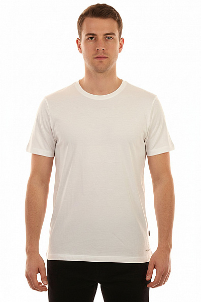 SERGIO TACCHINI Pánské Bílé Tričko Basic S Krátkým Rukávem A Kulatým Výstřihem