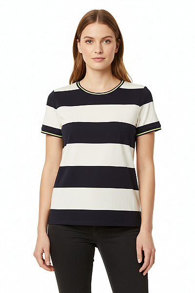 Esprit Dámské Tričko Pruhované S Krátkým Rukávem A Kulatým Výstřihem Velikost XL