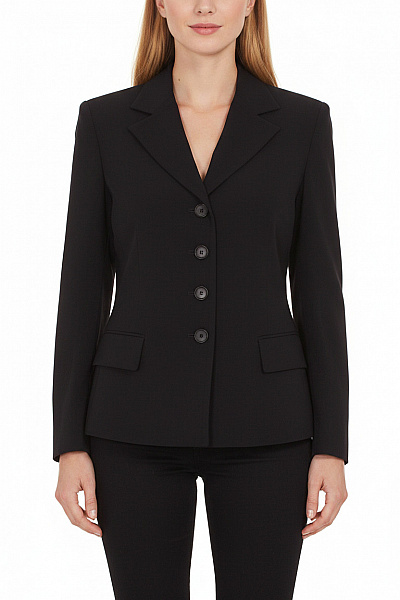 Windsor. Sako černé Elegantní Vypasované Jednořadé Business Velikost 36