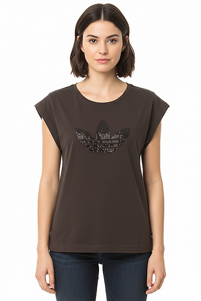 Dámské Tričko S Potiskem Černé ADIDAS Vel. S