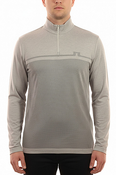 J.Lindeberg Pánské Tričko Dlouhý Rukáv šedé Se Stojáčkem A Zipem Vel. L