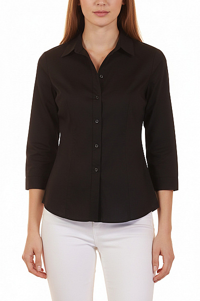 Marks & Spencer Dámská Elegantní Letní Košile Vypasovaná Polyesterová černá Vel. 36