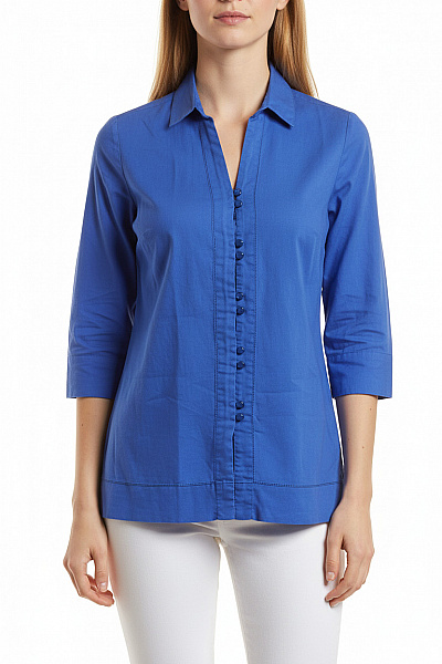 Letní Dámská Košile Lněná Modrá Peter Hahn Vel. 38