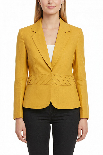 Marks & Spencer Dámské Blejzr Lněný Žlutý