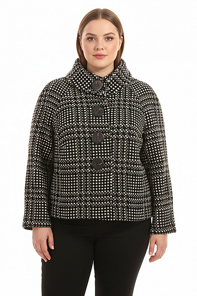 Krátký Dámský Kabát Černobílý Marks & Spencer