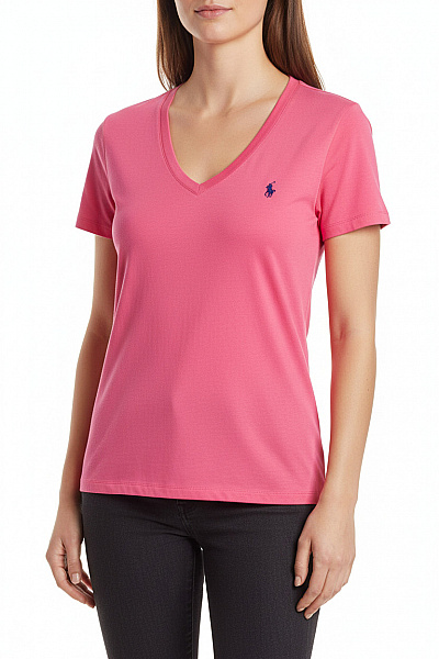 Dámské Tričko Růžové Ralph Lauren Vel. L