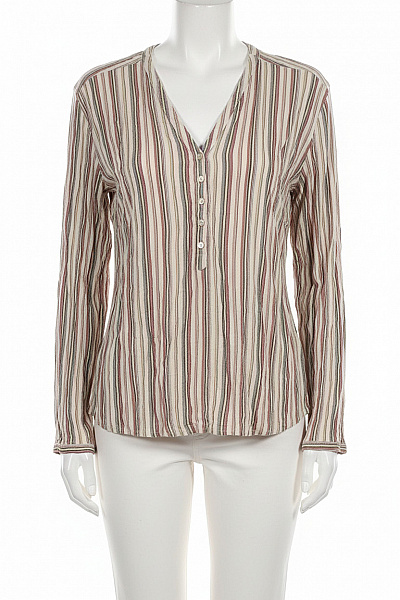 CULTURE Dámská Bavlněná Pruhovaná Halenka S Dlouhým Rukávem Propínací Vel. M