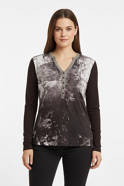 Vzorovaná  Halenka Šedá Vel. L