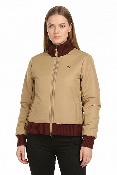 Puma Dámská Béžová Sportovní Nylonová Bomber Bunda Krátká Retro Velikost M