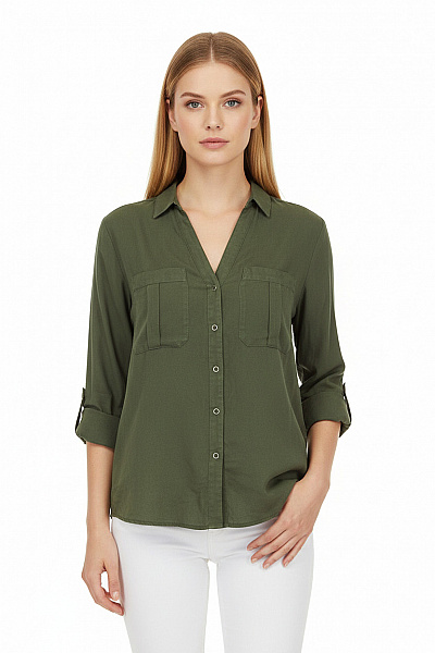 ZARA Společenská Dámská Košile Zelená Vel. S