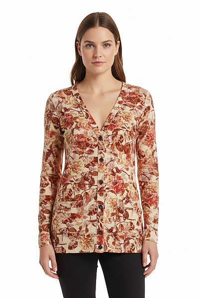 SUPERTRASH Dámská Dlouhý Rukáv Košile Květinová Béžová Vzorovaná Ležérní Vel. M